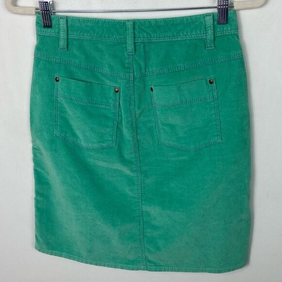 Gap Green Corduroy Pencil Skirt Cord Stretch Size Medium Retro 90s Hippie Y2K M‎ - Picture 7 of 7